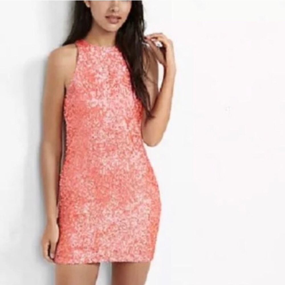 Sequin coral dress